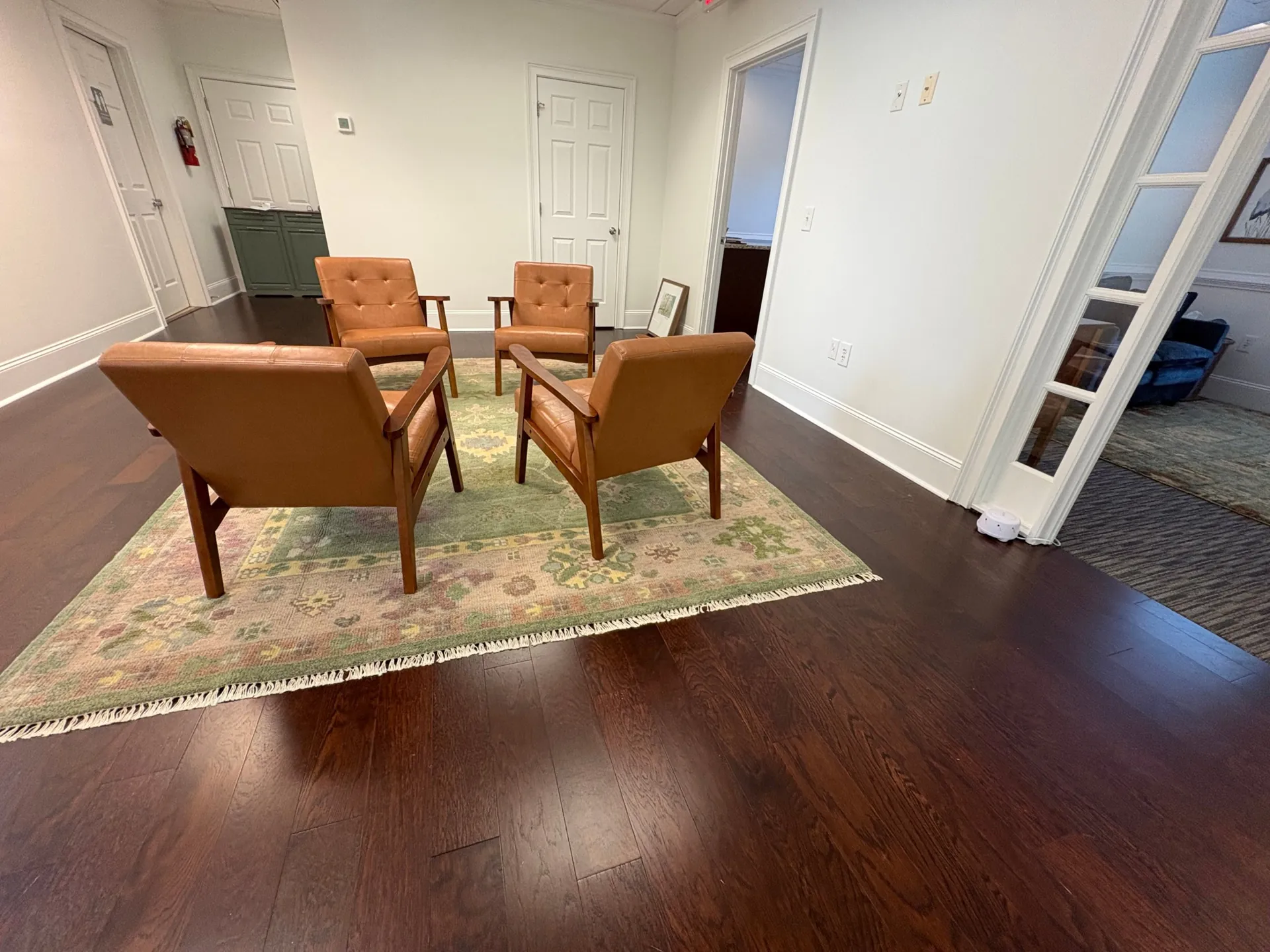 The Community's waiting area at 320 Maxwell Road, Alpharetta